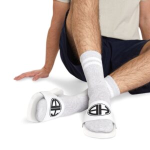 Men's White Slides with Black BH Logo